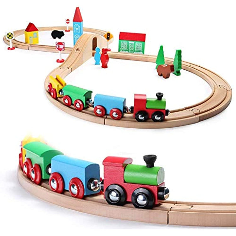 Train Set For Toddler With Double Side Train Tracks