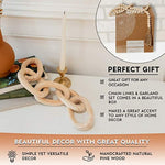 Decorative Wood Chain Link And Bead Garland Set Hand Carved Pine Wood Chain Decor