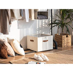 Fabric Shoe Storage Bins with Clear Cover, Fits 16 Pairs