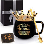 Graduation Gifts for Her  Funny Retirement Gifts Black Crown Coffee Mugs with Gift Card