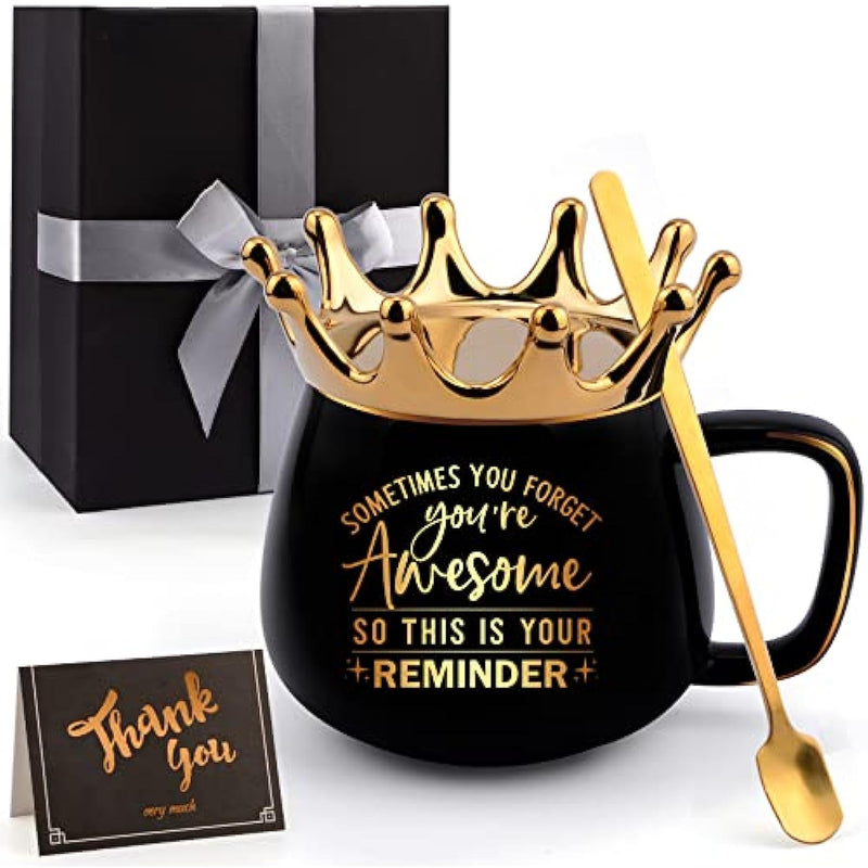 Graduation Gifts for Her  Funny Retirement Gifts Black Crown Coffee Mugs with Gift Card