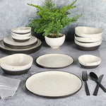 Classic Double Bowl Dinnerware Set Service For 4 16Pcs