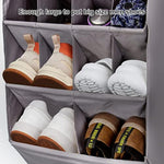 Large Deep Pockets Door Shoe Rack with 3 Hooks