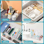 4-Size Versatile Bathroom and Vanity Drawer Organizer Trays