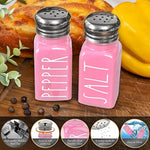 Stainless Steel Lid Glass Salt and Pepper Shakers