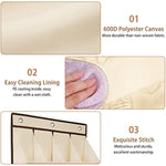 Large Deep Pockets Door Shoe Rack with 3 Hooks