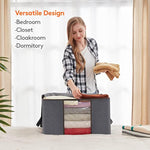 Storage Bag Organizer with Reinforced Handle Thick Fabric for Comforters