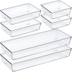 6 Pack  Acrylic Non Slip Non Cracking Drawer Storage Tray