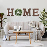 Wood Home Letters for Wall Art with Artificial Eucalyptus
