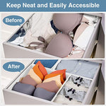 Foldable Closet Organizers and Storage Dresser Drawer Dividers for Clothes, Socks, Scarves & Ties