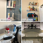 Floating Hanging Shelves with Cable Clips for Bedroom & Gaming Room - Set Of 2