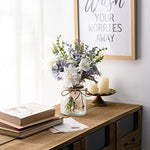 Artificial White Flowers with Vase for Coffee Table Decor