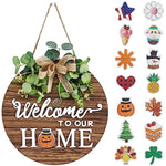 Interchangeable Seasonal Welcome Sign Front Door Decoration