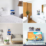 Floating Hanging Shelves with Cable Clips for Bedroom & Gaming Room - Set Of 2