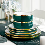 Golden Rim Dish Set For Home Decor Sets 12 Piece Service For 4