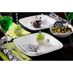 Triple Layer Glass And Chip Resistant Lightweight Square Plates And Bowls Set