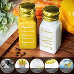 Stainless Steel Lid Glass Salt and Pepper Shakers