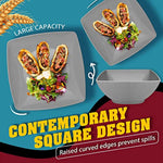 24 Piece Wheat Straw Square Dinnerware Set For 6