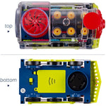 Transparent Electric Gear Train Toy With Flashing Lights And Music Battery Operated Bump Go Action Toy