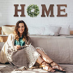 Wood Home Letters for Wall Art with Artificial Eucalyptus