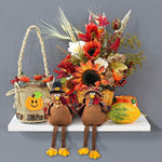 2 Pack Stuffed Turkey Couple Doll Thanksgiving Tabletop Decoration