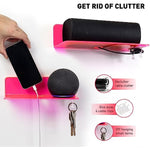 Floating Hanging Shelves with Cable Clips for Bedroom & Gaming Room - Set Of 2