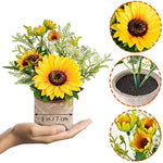 Sunflower Artificial Flowers Pot for Bedroom & Living Room