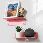 Floating Hanging Shelves with Cable Clips for Bedroom & Gaming Room - Set Of 2