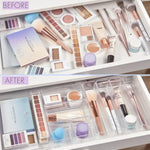 10-Piece Stackable Clear Drawer Organizer Set