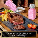 Stainless Steel Lid Glass Salt and Pepper Shakers