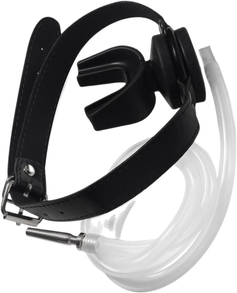 Stainless Steel U-Shaped Urinal Gag – Urethral Plug & Piss Mouth Fetish Toy for BDSM (Black)