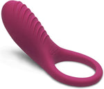 Waterproof Rechargeable Silicone Vibrating Ring for Men or Couples – Wine Red