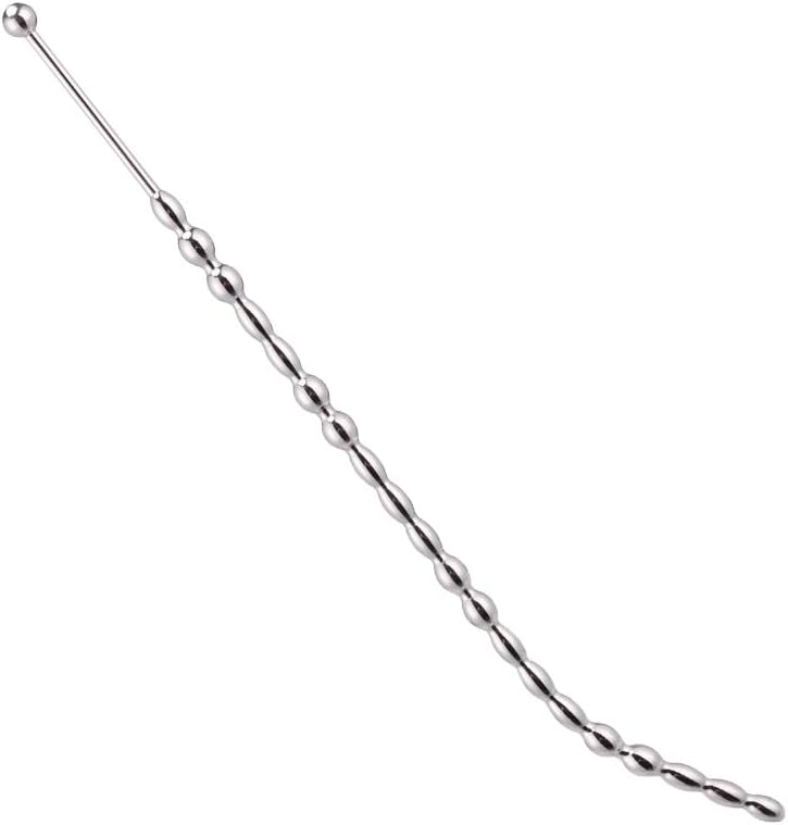 Curved Stainless Steel Urethral Sound – Beaded Dilator Plug for Men’s Stimulation