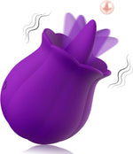 Rose Clitoral Stimulator with Licking Tongue & 10 Vibration Modes, Waterproof Toy