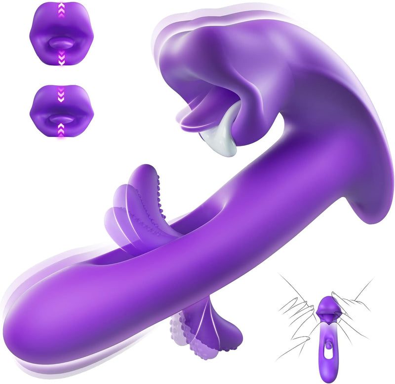 G-Spot Thrusting Vibrator with 7 Kissing, 7 Vibration & 10 Flapping Modes