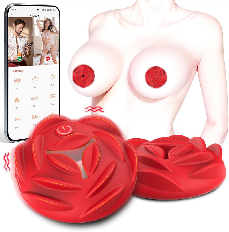 Wearable Nipple Vibrator – 9 Modes, App Control, Silicone Massager for Couples Play