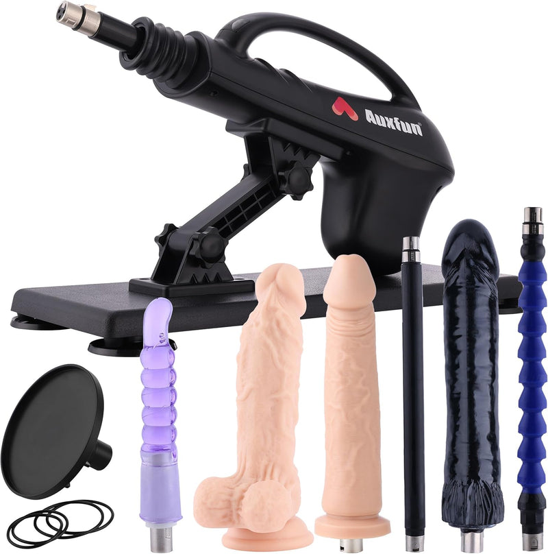 Automatic Thrusting Dildo Machine for Men & Women with 7 Attachments & Suction