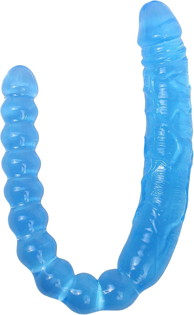 17.7" Flexible Double-Ended Dildo with Realistic Shaft & Beaded Design for Couples