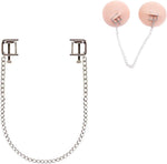 Adjustable Metal Nipple Clamps with Chain – Flat-Head Clips for Sensory Play