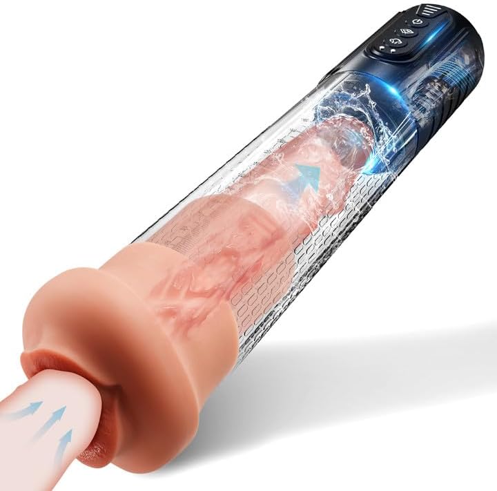 Waterproof Realistic Male Masturbator with Sucking, Pumping & Vibrating Functions