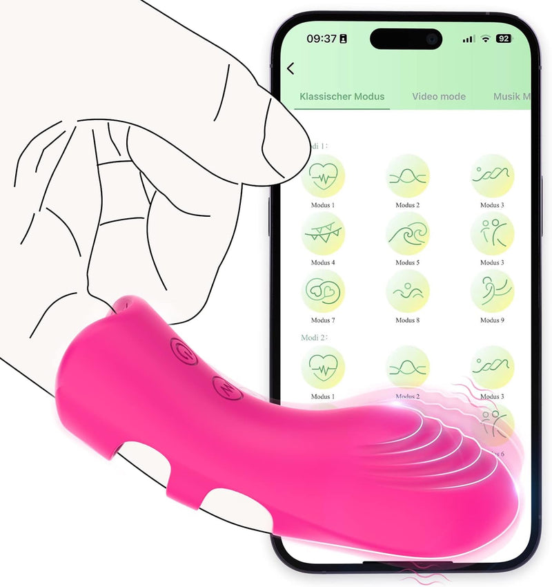 App-Controlled Finger Vibrator – 9 Modes, Heating, Clitoral & G-Spot Stimulator