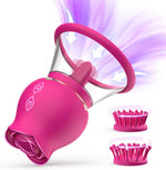 Suction Vibrator with 3 Brush Heads & Removable Cup, 12 Rotation & 8 Suction Modes