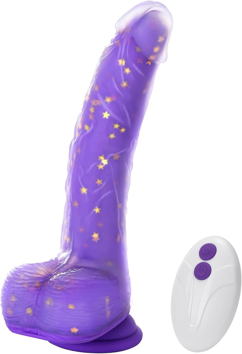 9.25" Thrusting Dildo Vibrator – Heated, Remote-Controlled, Suction Cup Toy