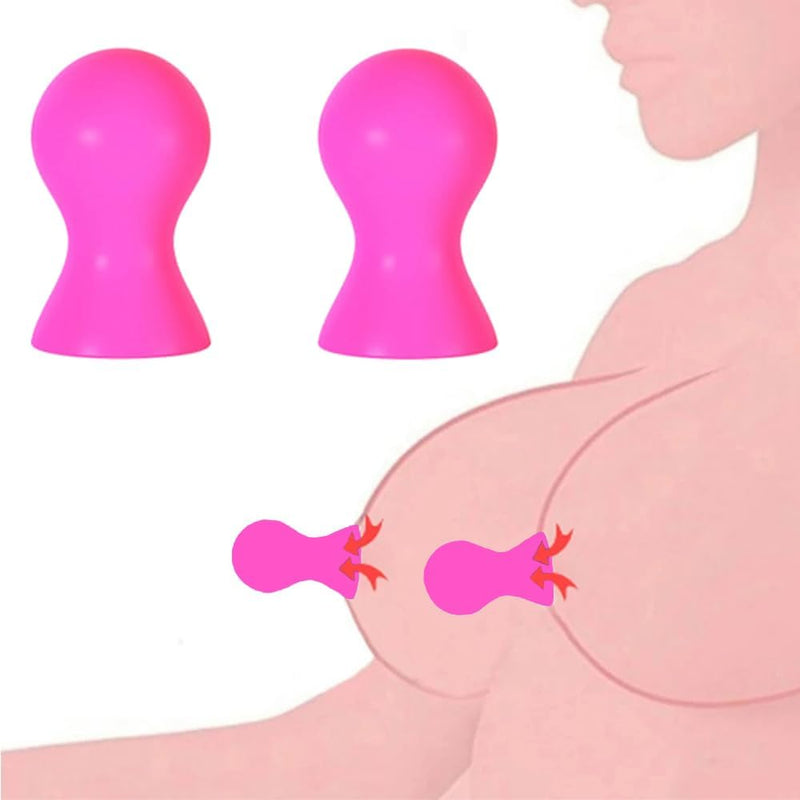 Pair of Silicone Nipple Suckers, Powerful Suction for Nipple Play & Correction