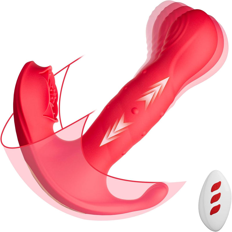 Wearable Thrusting Panty Vibrator with 7 Modes, Remote Control G-Spot Stimulator