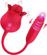 Rose Vibrator for Women, 10-Speed Clitoral & G-Spot Stimulator, Nipple Massager