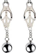 Adjustable Large Metal Nipple Clips with Chains, Non-Piercing Nipple Clamps (2)