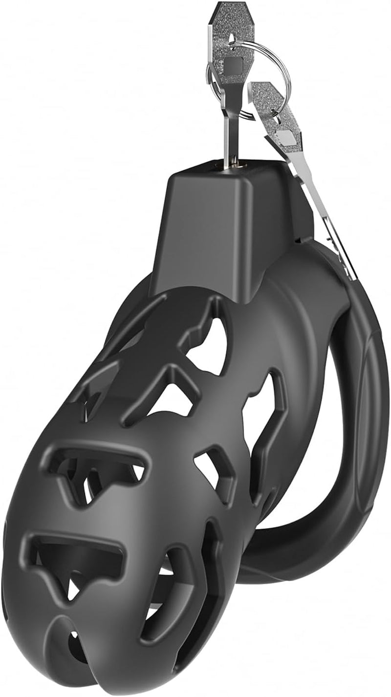 Male Chastity Cage with 5 Ring Sizes & Hidden Lock – Lightweight Restraint Device