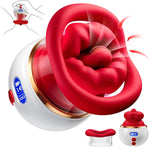 5-in-1 Rose Vibrator with LCD – Sucking, Licking & Vibration for Clit, Nipple & Anal