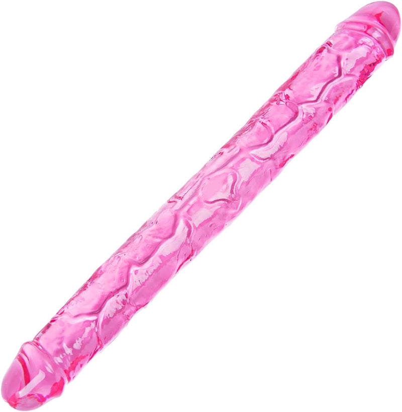 11.8" Slim Double-Ended Dildo – Realistic Veined Design for Beginners & Couples